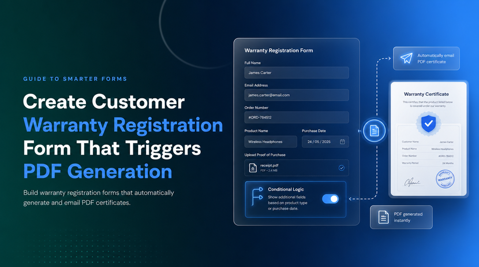 How to Create a Customer Warranty Registration Form That Triggers PDF Generation