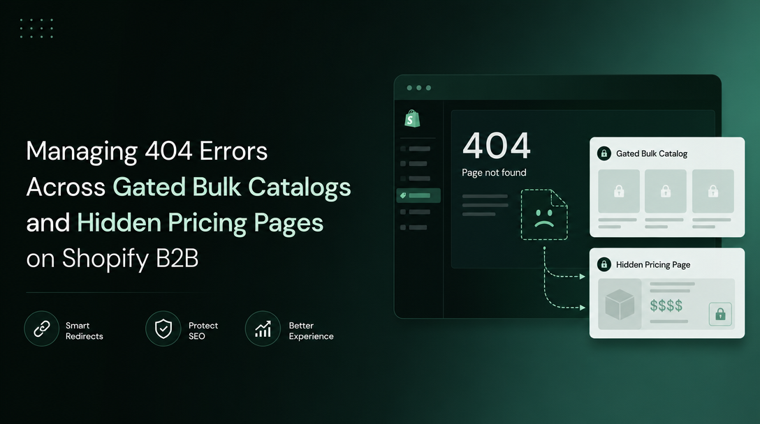 Managing 404 Errors Across Gated Bulk Catalogs and Hidden Pricing Pages on Shopify B2B image