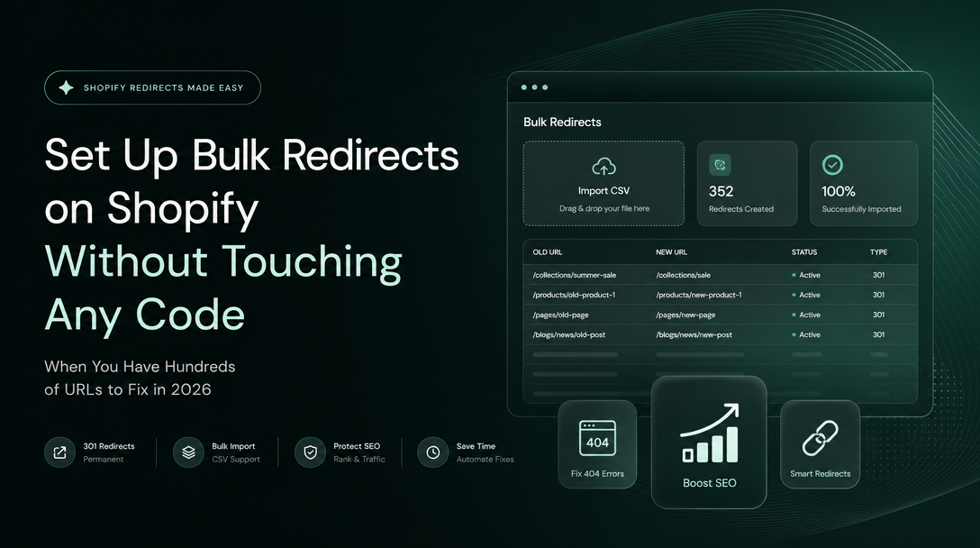 How to Set Up Bulk Redirects on Shopify Without Touching Any Code When You Have Hundreds of URLs to Fix image