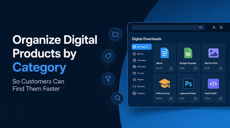 How to Organize Digital Products by Category So Customers Can Find Them Faster article illustration