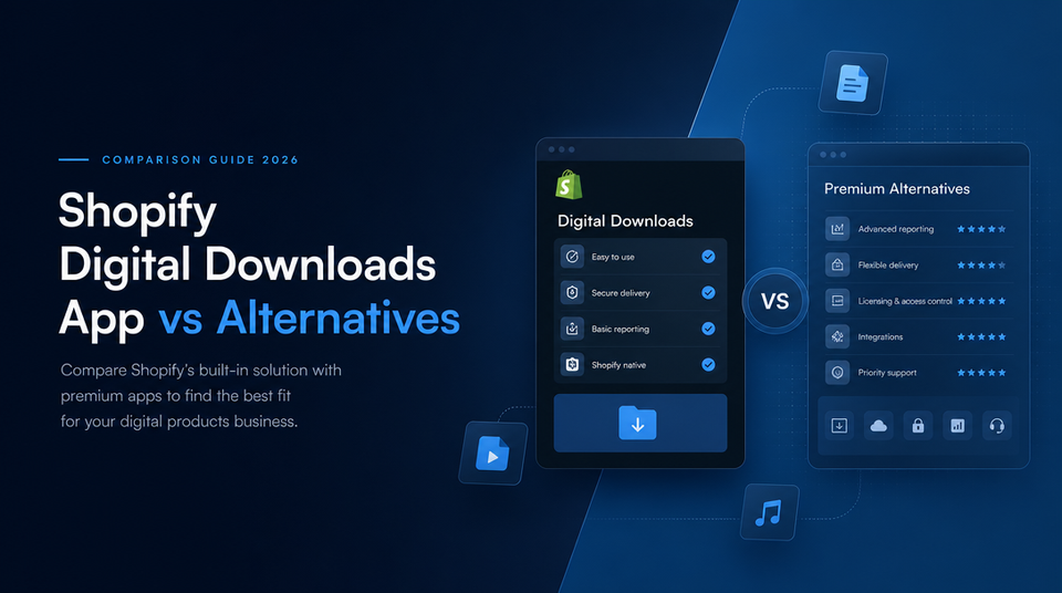 Shopify Digital Downloads App vs Alternatives article illustration