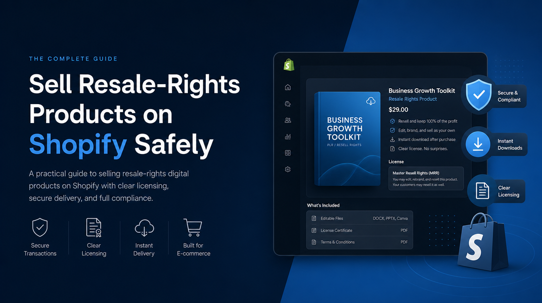 How to Sell Resale-Rights Products on Shopify Safely image