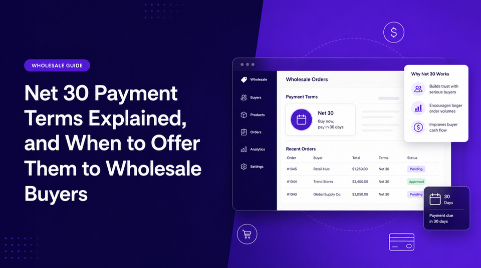 Net 30 Payment Terms Explained, and When to Offer Them to Wholesale Buyers article illustration