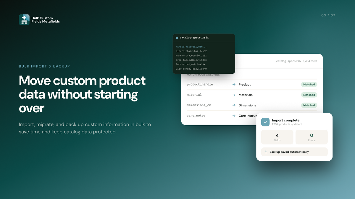 Hulk Custom Fields Metafields Feature