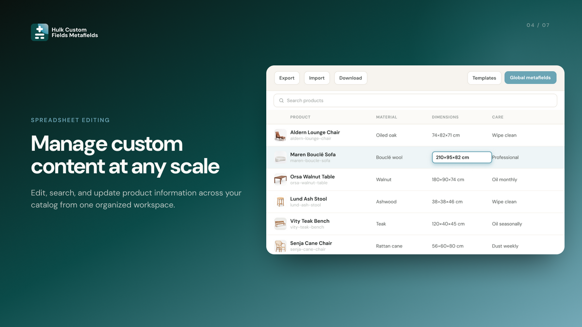 Hulk Custom Fields Metafields Feature