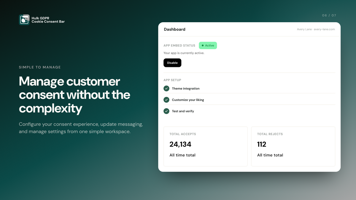 Hulk GDPR Cookie Consent Bar Feature