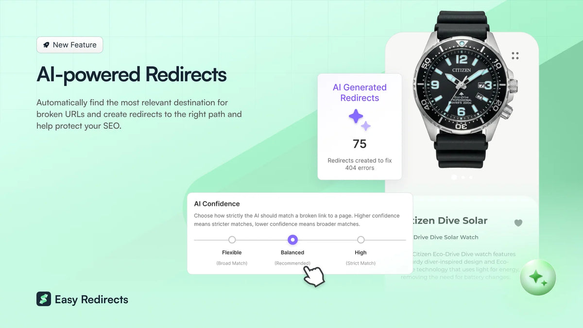 SC Easy 404 AI Redirects Feature