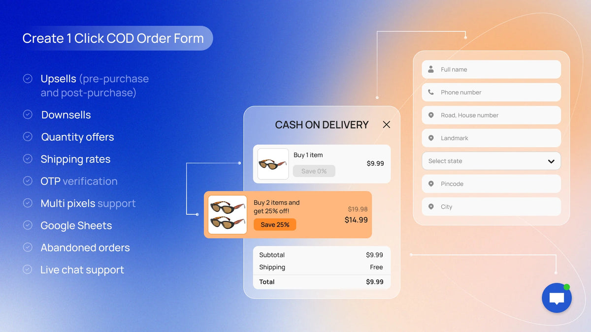 Releasit COD Form & Upsells Feature
