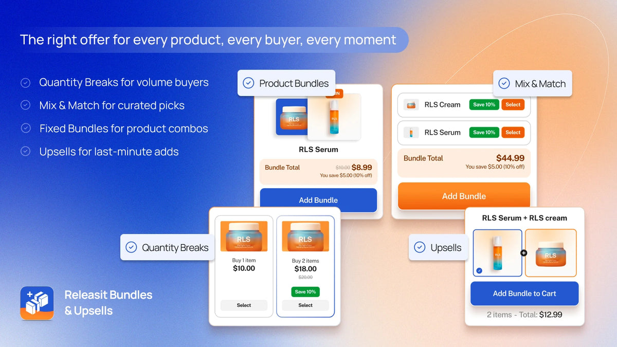 Releasit Bundles & Upsells Feature