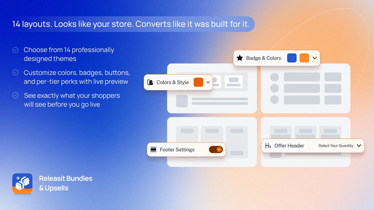 Releasit Bundles & Upsells Feature