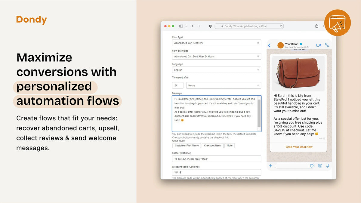 Dondy: WhatsApp Marketing + Chat Feature