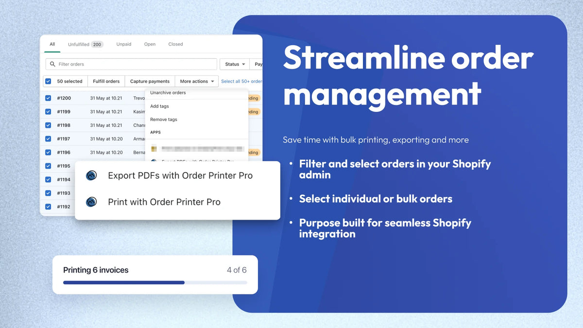 Order Printer Pro: PDF Invoice Feature