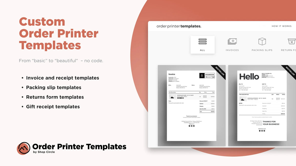 Order Printer Templates Feature