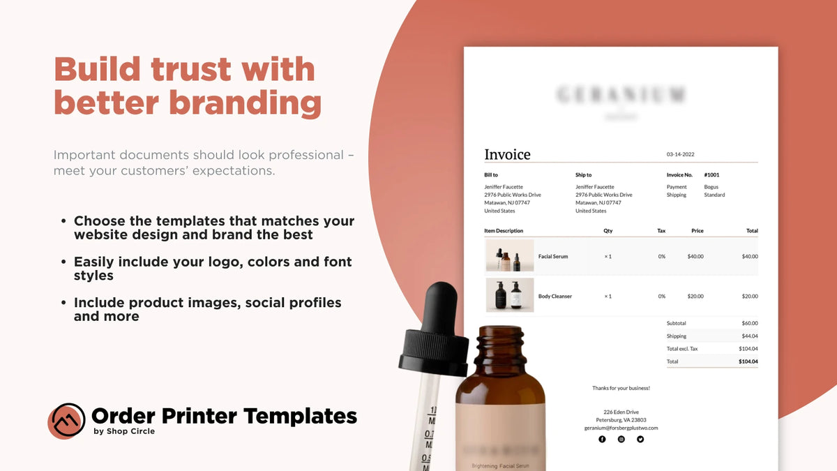Order Printer Templates Feature