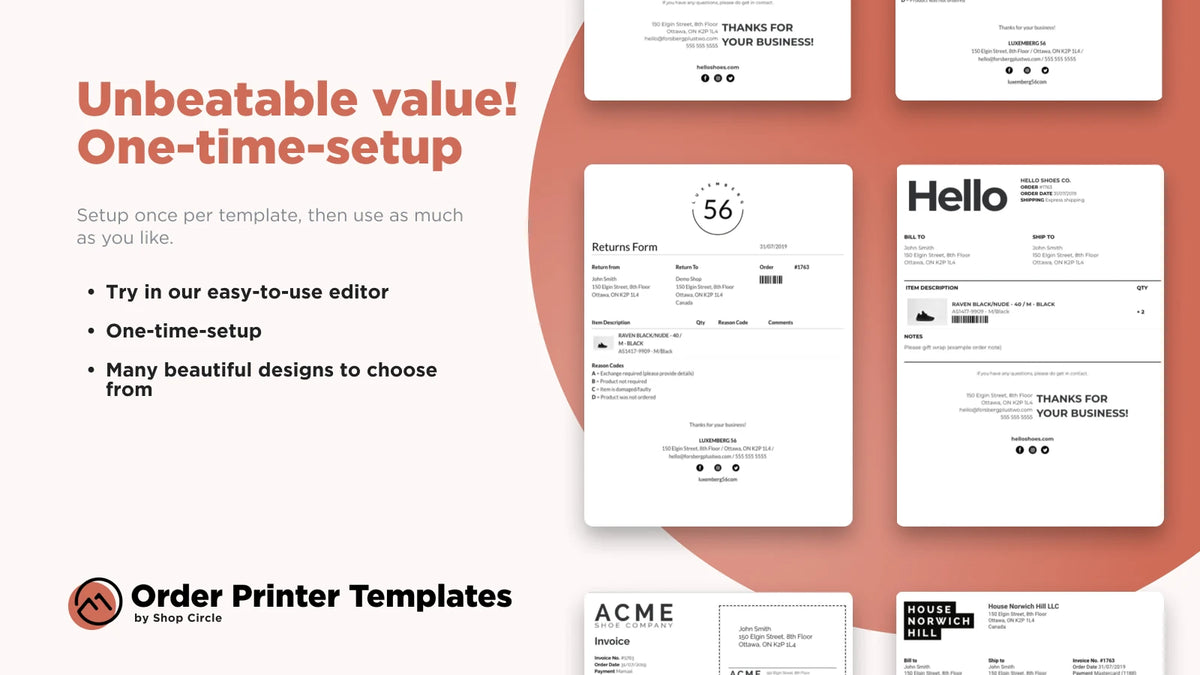 Order Printer Templates Feature