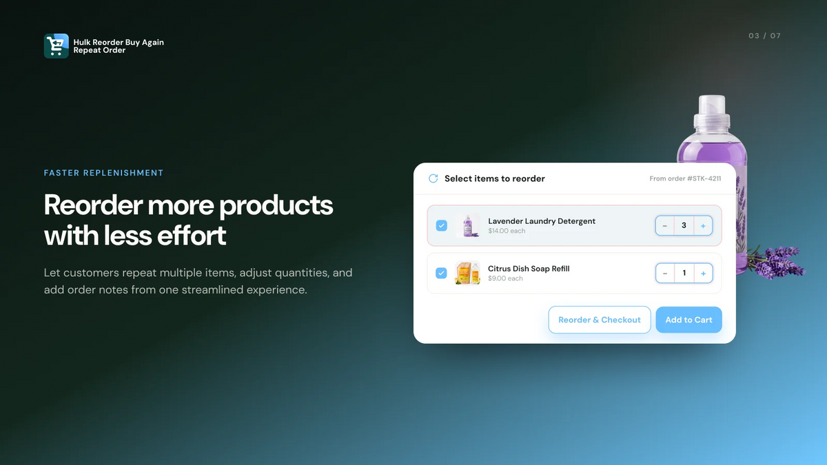 Reorder Buy Again Repeat Order Feature