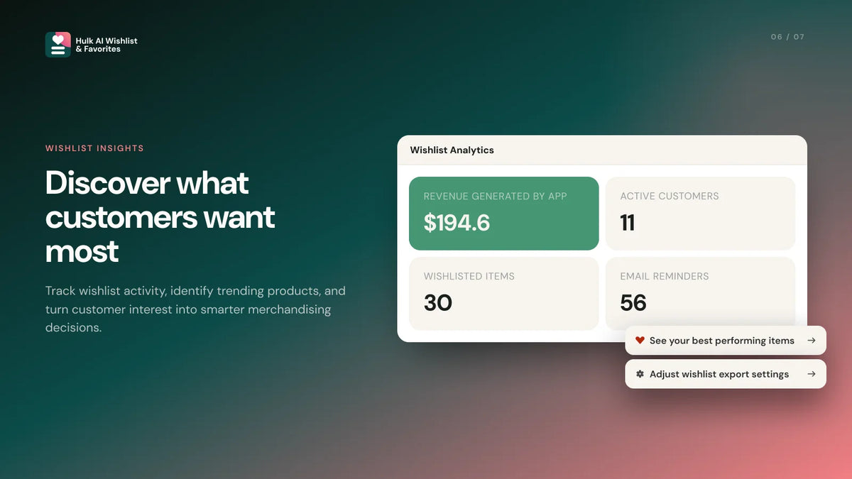 Hulk AI Wishlist & Favorites Feature