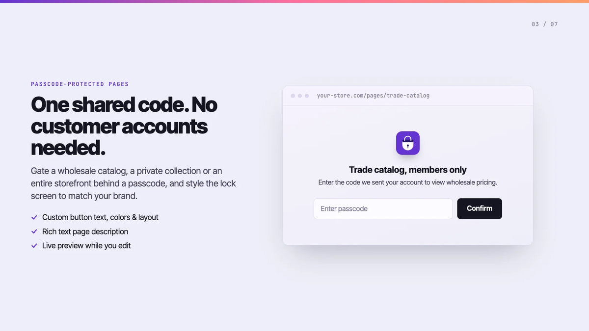 Wholesale Lock Manager: B2B Feature